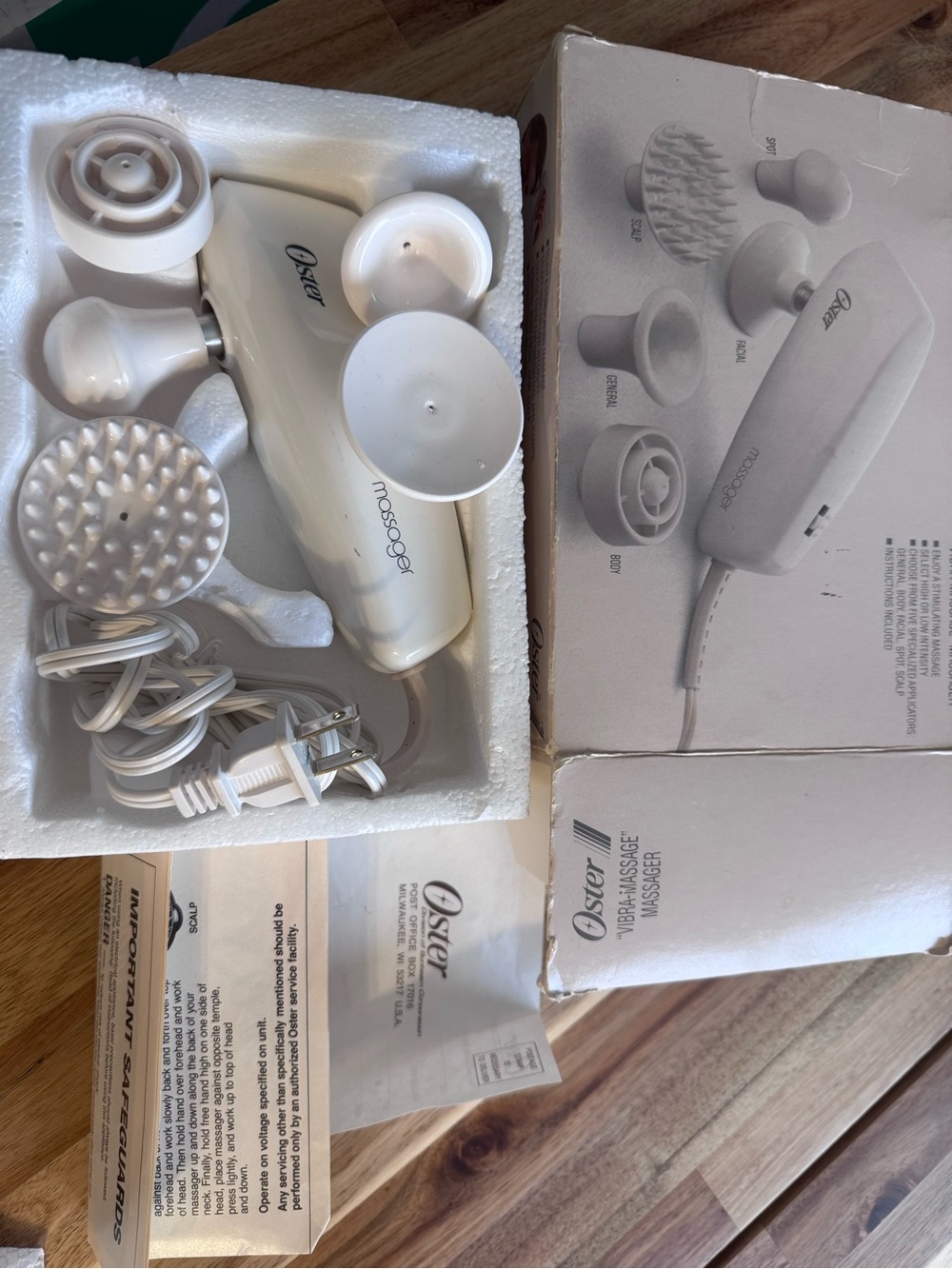 Oster White Vibra-Massage Dual Intensity Massager vintage tested and working